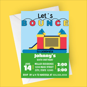 Invitation Rebondissons, Bounce House Anniversaire