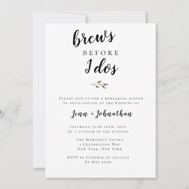 Invitation Rebrasse Avant Que Je Ne Dos Répétition Dîner Invi (Devant)