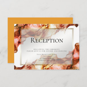 Invitation RÉCEPTION Aquarelle Abstraite Couleurs d'automne