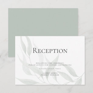 Invitation Réception   Aquarelle Dusty Sage Foliage de bois