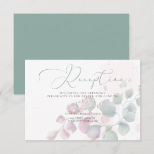 Invitation RÉCEPTION   Aquarelle tendance Eucalyptus Foliage
