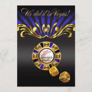 Invitation Réception Art Nouveau Vegas   or bleu
