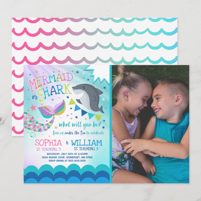 Invitation Réception au bord de la piscine d'invitation (Devant / Derrière)