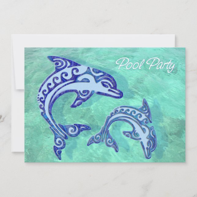 Invitation Réception au bord de la piscine tribale de duo de (Devant)