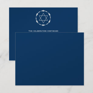 Invitation Réception Bar Mitzvah de Noah Jack Navy Blue METAL