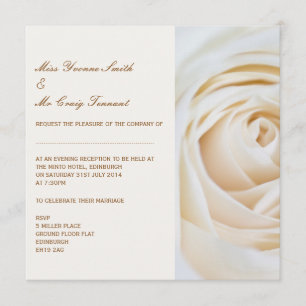 Invitation Réception blanche ene ivoire classique de soirée