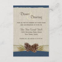 Réception Bleu Marine Cônes de Pin et Burlap