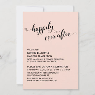 Invitation Réception Blush de Scénario Cœurs Pour Toujours
