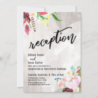 Réception Bois Rustique Floral Boho Coeur