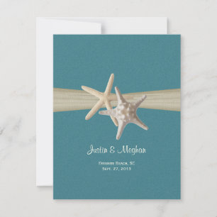 Invitation Réception Burlap Dollar de sable et Starfish