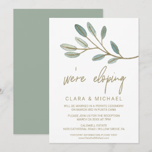 Invitation Réception de fuite avec eucalyptus à nervures doré