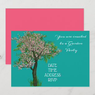 Invitation Réception de jardin d'arbre de Fleur de cerisier