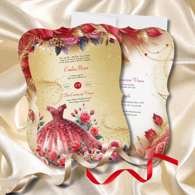 Invitation Réception de la cérémonie de tenue de la Quinceane (Créateur téléchargé)