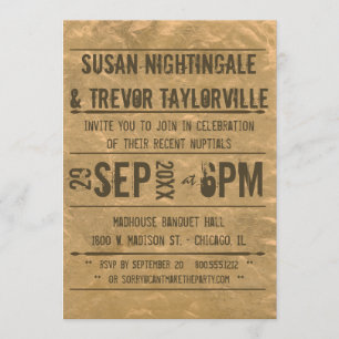 Invitation Réception de la feuille de lecture Grunge Vintage 