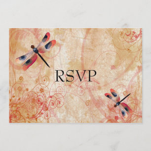 Invitation Réception de la libellule fleurie RSVP
