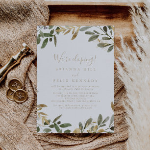 Invitation Réception de l'Elopement d'automne Gold Greenery