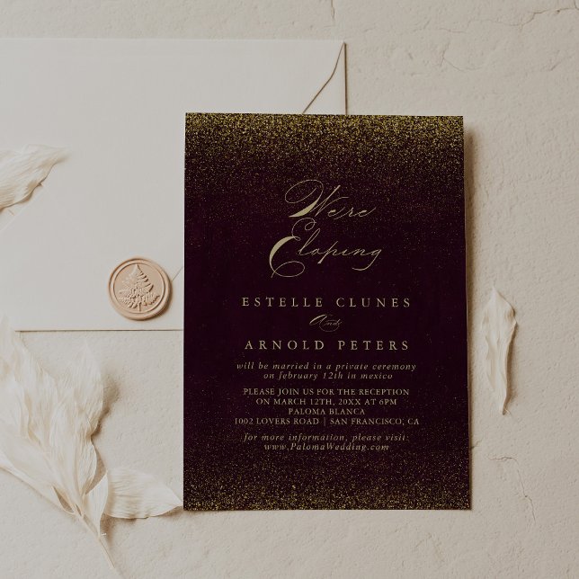 Invitation Réception de l'Elopement de la Parties scintillant (Créateur téléchargé)