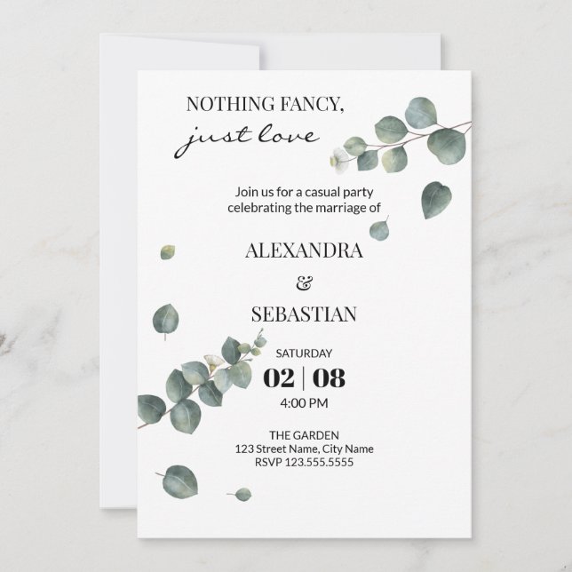 Invitation Réception de mariage (Devant)