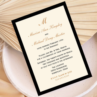 Invitation Réception de mariage à bas prix après mariage
