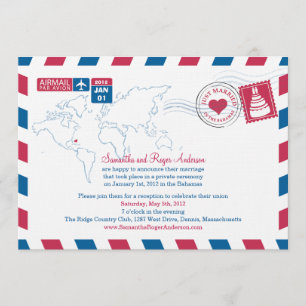 Invitation Réception de mariage après Bahama Air Mail