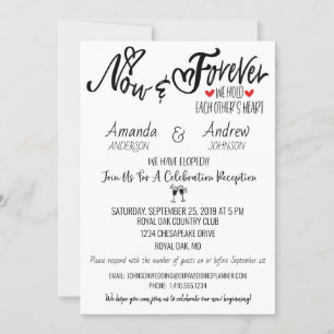 Invitation Réception de mariage après fugue nuptiale et soiré
