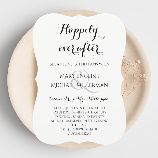 Invitation Réception de mariage après Heureux pour toujours (Créateur téléchargé)