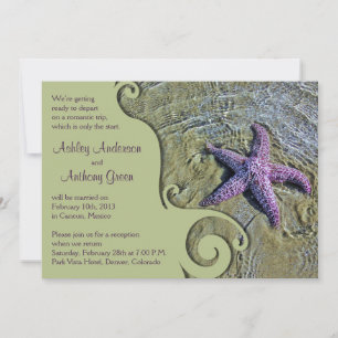 Invitation Réception de mariage après la plage aux étoiles de