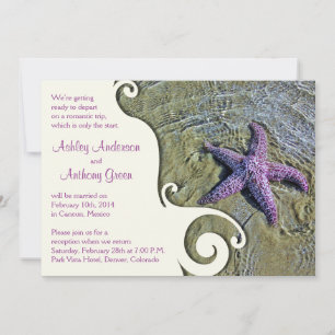 Invitation Réception de mariage après la plage Starfish seule
