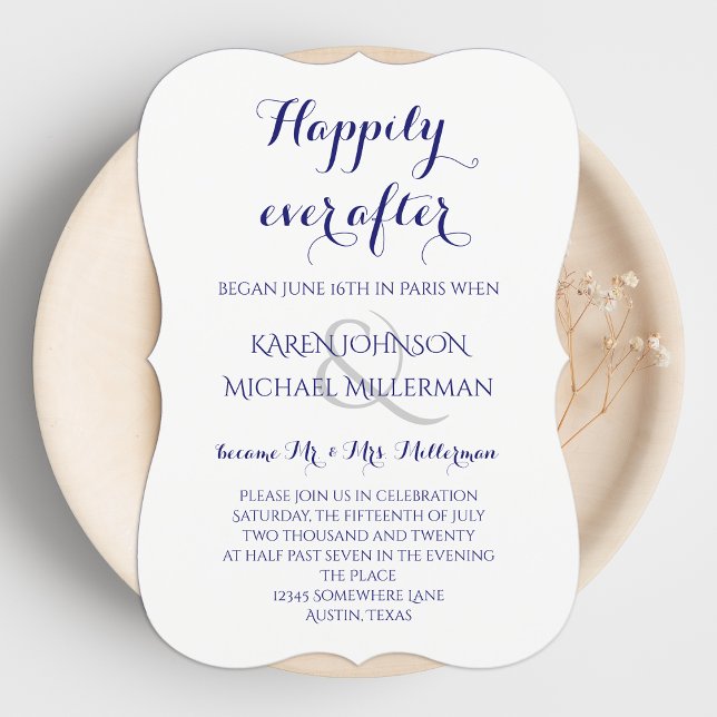 Invitation Réception de mariage après minuit bleu foncé Happi (Créateur téléchargé)