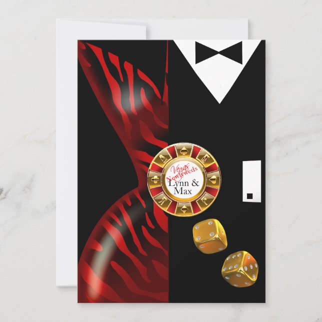 Invitation Réception de mariage Art Déco à Las Vegas | zèbre  (Devant)