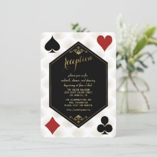 Invitation Réception de mariage Art Déco au casino Gold Gatsb