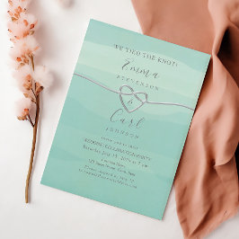 Invitation Réception de mariage au cœur de l'aquarelle verte 
