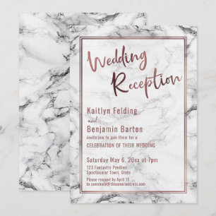 Invitation Réception de mariage audacieuse sur fond de marbre