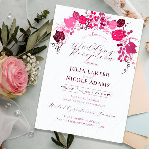 Invitation Réception de mariage aux raisins de baie sucrée fl