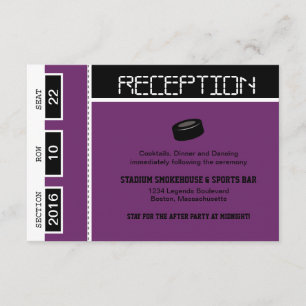 Invitation Réception de mariage avec billets de hockey
