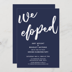 Invitation Réception de mariage avec Blue Navy moderne