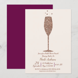 Invitation Réception de mariage avec Champagne pétillant et r