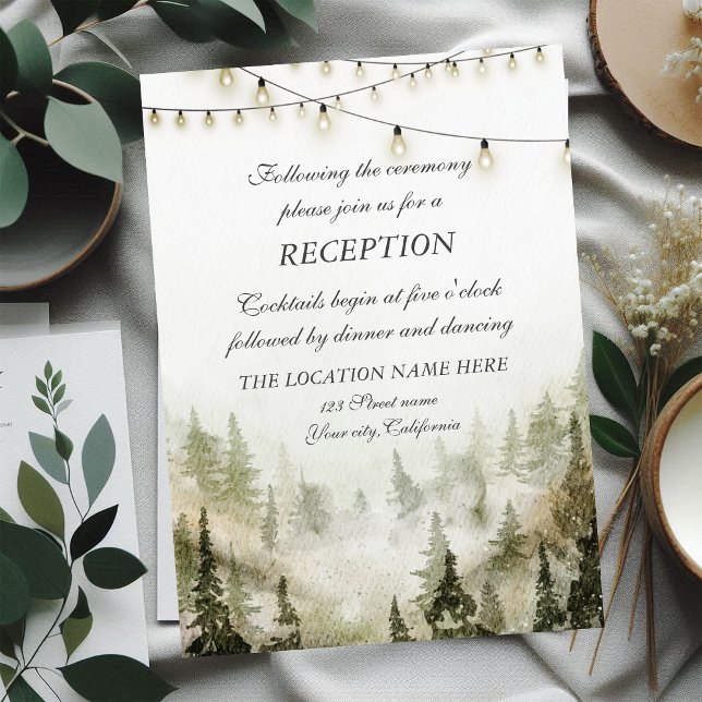 Invitation Réception de mariage avec guirlandes lumineuses en (Créateur téléchargé)