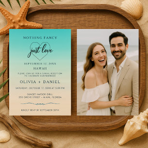Invitation Réception de mariage avec photo de plage pour évas