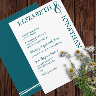 Invitation Réception de mariage avec typographie moderne sarc