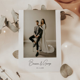 Invitation Réception de mariage avec un script photo moderne