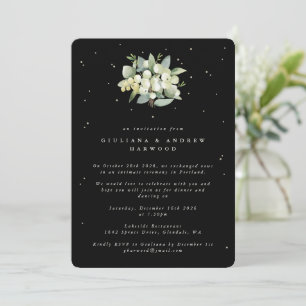 Invitation Réception de mariage Black Snowberry + Eucalyptus