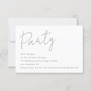 Invitation Réception de mariage blanc moderne sur mesure