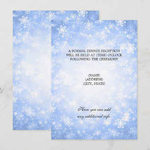 Invitation Réception de mariage bleu hiver merveilleux