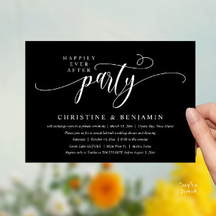 Invitation Réception de mariage Bohème Moderne Happily Ever A