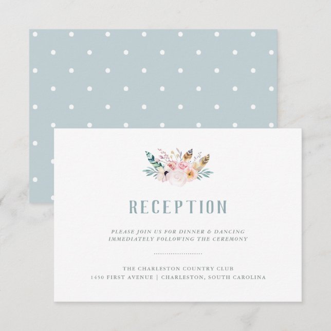 Invitation Réception de mariage bohème rustique (Devant / Derrière)