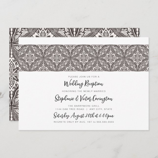 Invitation Réception de mariage Boho Medallion (Devant / Derrière)