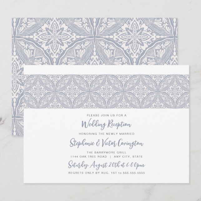Invitation Réception de mariage Boho Medallion (Devant / Derrière)