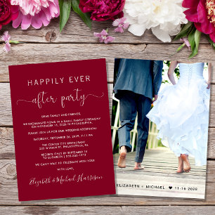 Invitation Réception de mariage Burgundy Happily Ever After
