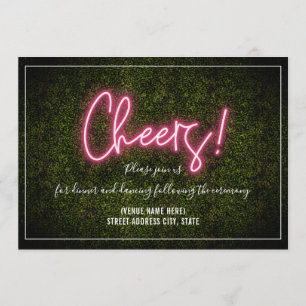 Invitation Réception de mariage Cheers  Neon Boxwood